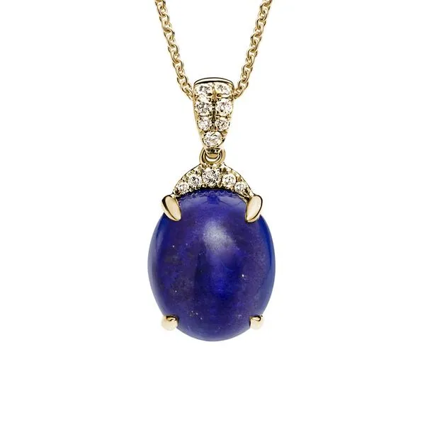 14K Lapis Diamond Pendant Elgin's Fine Jewelry Baton Rouge, LA