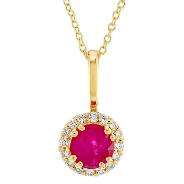 10K Yellow Gold Ruby Birthstone Necklace Elgin's Fine Jewelry Baton Rouge, LA