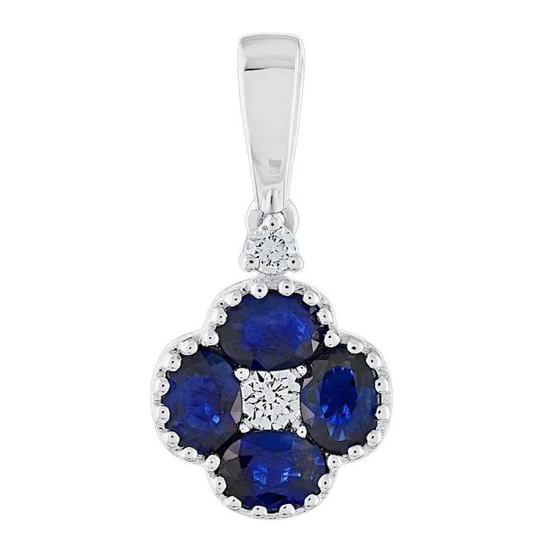 Sapphire & Diamond Clover Pendant Elgin's Fine Jewelry Baton Rouge, LA
