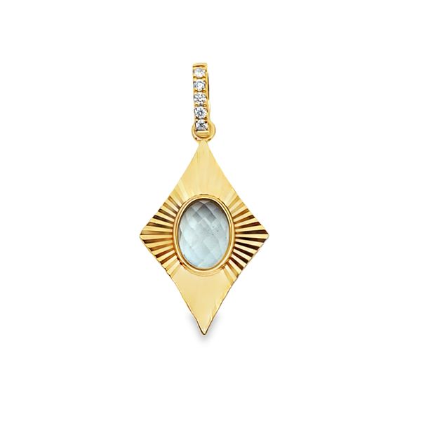 18k Yellow Gold Sky Blue Topaz Pendant Elgin's Fine Jewelry Baton Rouge, LA