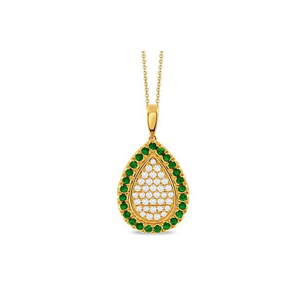 18k Yellow Gold Tsavorite Diamond Pendant Elgin's Fine Jewelry Baton Rouge, LA