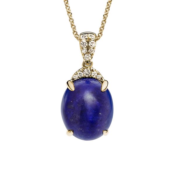 14K Lapis Diamond Pendant Elgin's Fine Jewelry Baton Rouge, LA