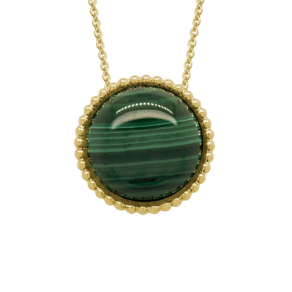 14kt Yellow Gold Malachite Pendant Elgin's Fine Jewelry Baton Rouge, LA