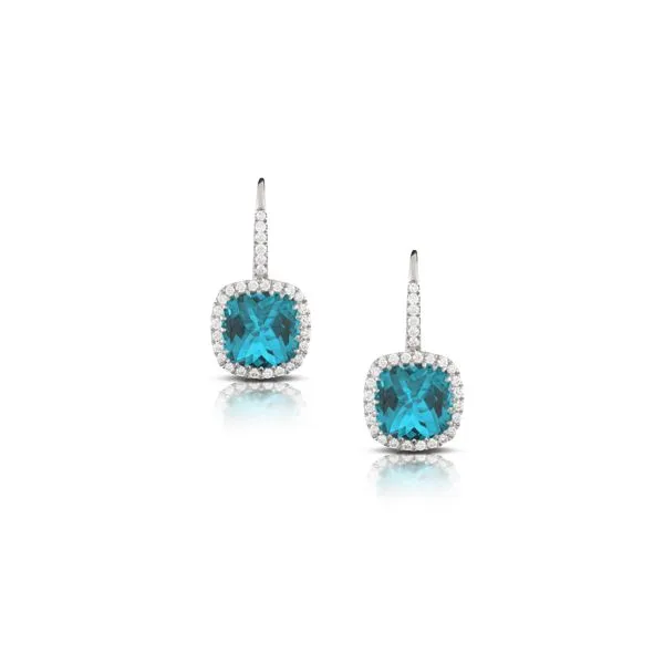 London Blue Topaz and Diamond Earrings Elgin's Fine Jewelry Baton Rouge, LA