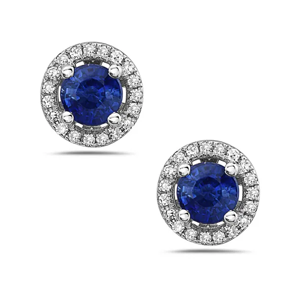 14K White Gold Sapphire Earrings Elgin's Fine Jewelry Baton Rouge, LA