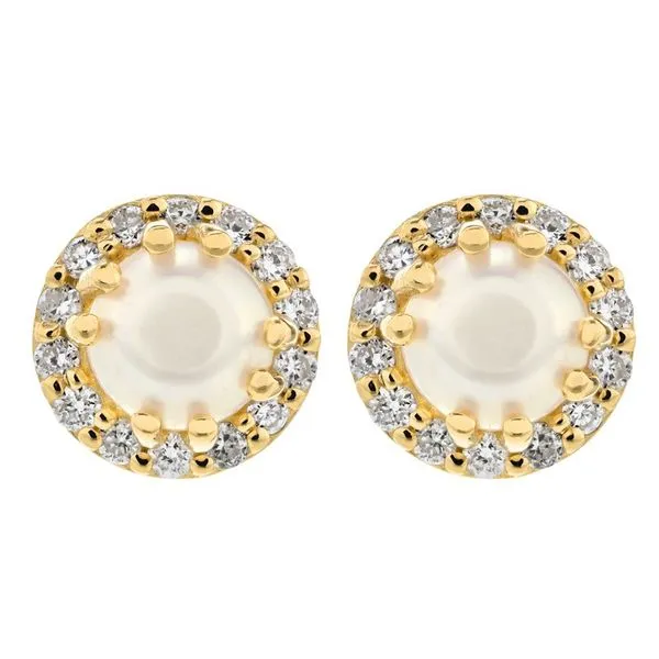 10K Yellow Gold Pearl Birthstone Earrings Elgin's Fine Jewelry Baton Rouge, LA