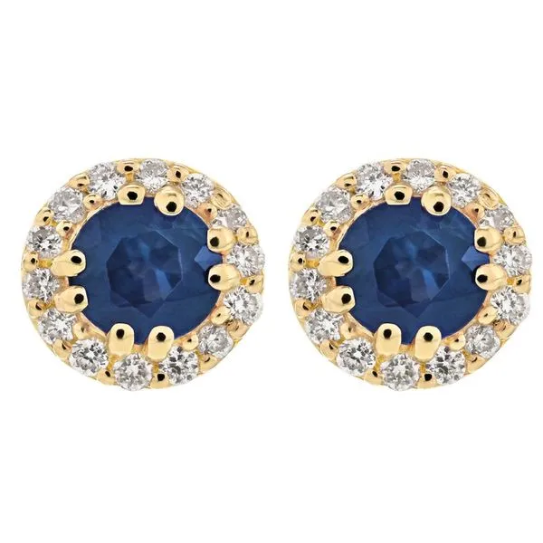 10K Yellow Gold Blue Sapphire Birthstone Earrings Elgin's Fine Jewelry Baton Rouge, LA