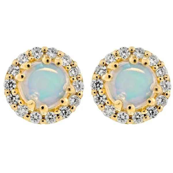 10K Yellow Gold Opal Birthstone Earrings Elgin's Fine Jewelry Baton Rouge, LA