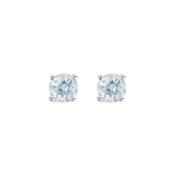 14kt White Gold Aquamarine Studs Elgin's Fine Jewelry Baton Rouge, LA