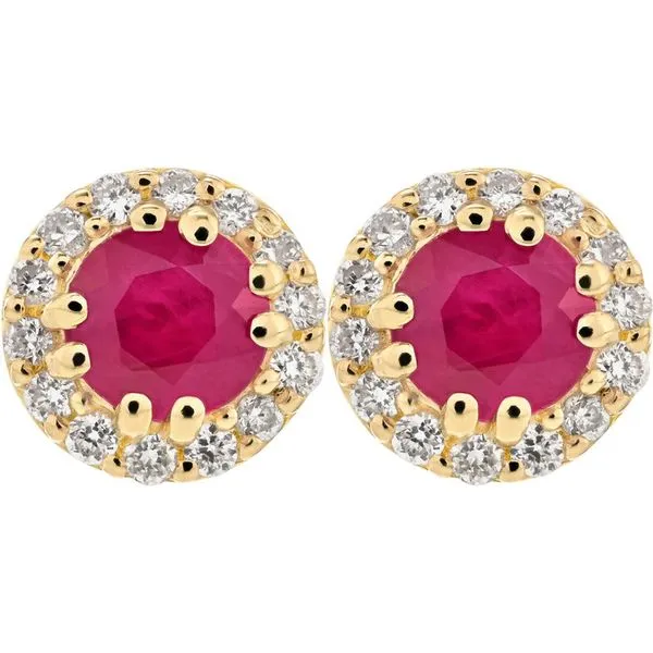 10K Yellow Gold Ruby Birthstone Earrings Elgin's Fine Jewelry Baton Rouge, LA
