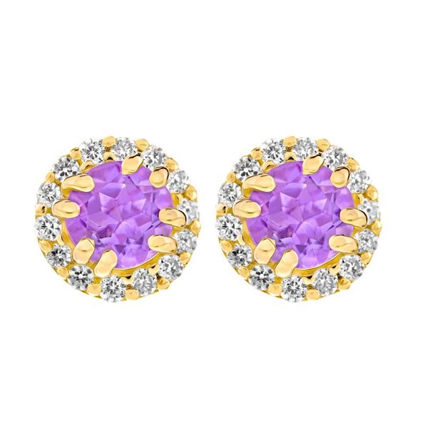 10K Yellow Gold Amethyst Birthstone Earrings Elgin's Fine Jewelry Baton Rouge, LA