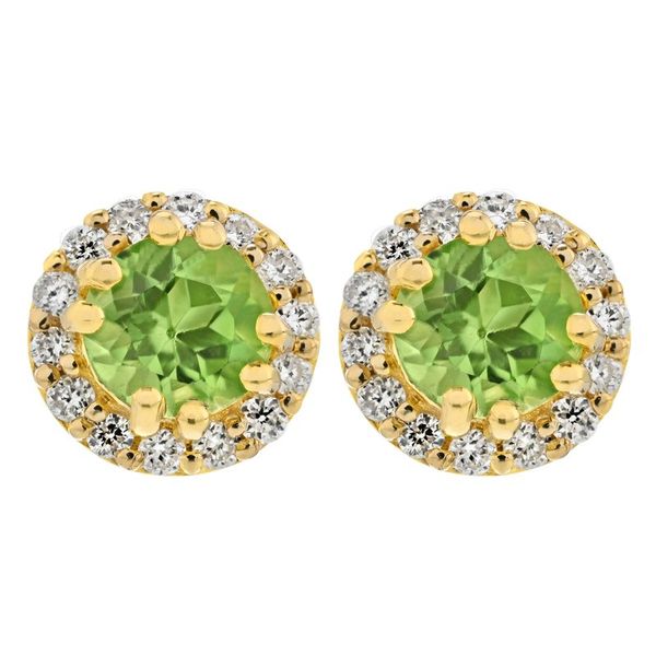 10K Yellow Gold Peridot Birthstone Earrings Elgin's Fine Jewelry Baton Rouge, LA