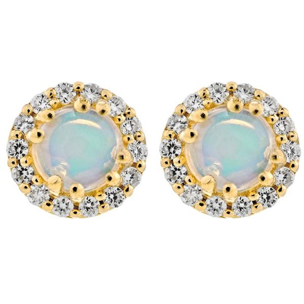 10K Yellow Gold Opal Birthstone Earrings Elgin's Fine Jewelry Baton Rouge, LA