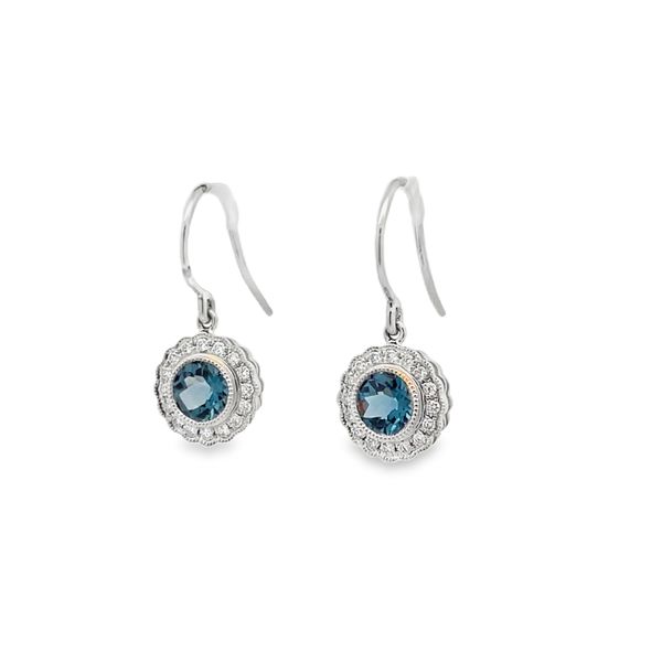 18kt White Gold London Blue Topaz Earrings Elgin's Fine Jewelry Baton Rouge, LA
