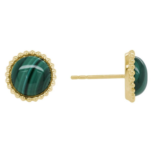 14kt Yellow Gold Malachite Earrings Elgin's Fine Jewelry Baton Rouge, LA