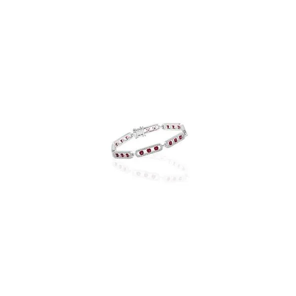 14K White Gold Ruby & Diamond Bracelet Elgin's Fine Jewelry Baton Rouge, LA