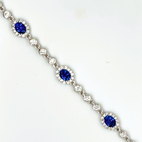 14kt White Gold Sapphire and Diamond Bracelet Elgin's Fine Jewelry Baton Rouge, LA