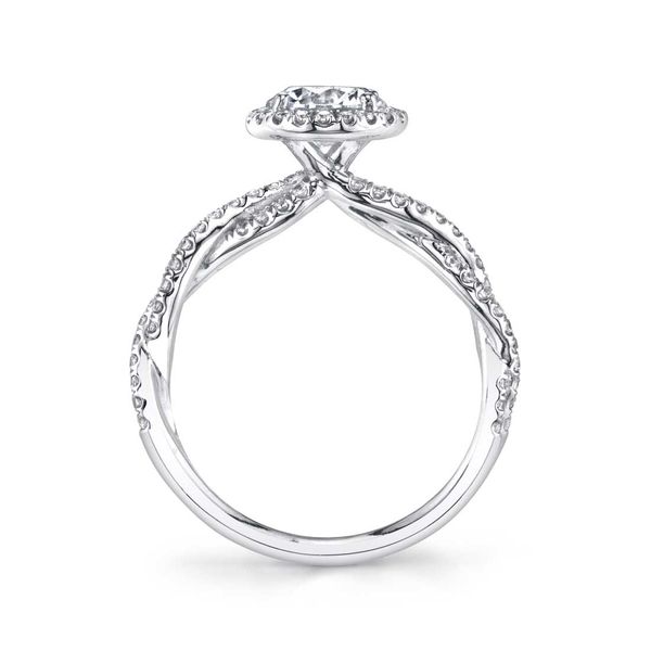 14K White Gold Halo Diamond Engagement Ring Image 2 Elgin's Fine Jewelry Baton Rouge, LA