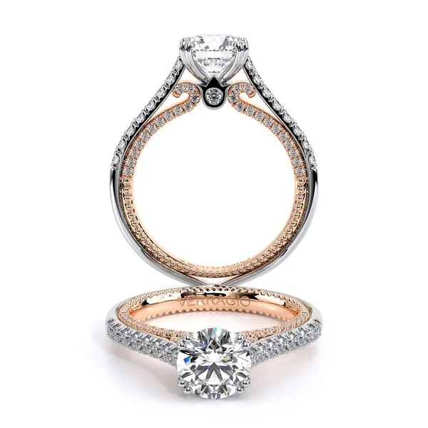 18K Two Tone Verragio Diamond Engagement Ring Elgin's Fine Jewelry Baton Rouge, LA