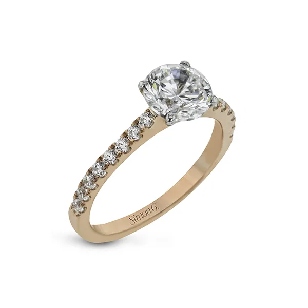 18K Rose Gold Simon G Diamond Engagement Ring Elgin's Fine Jewelry Baton Rouge, LA