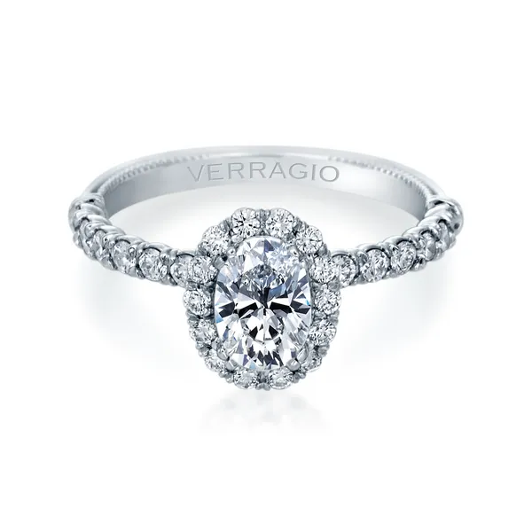 14K White Gold Verragio Renaissance Diamond Halo Engagement Ring Elgin's Fine Jewelry Baton Rouge, LA