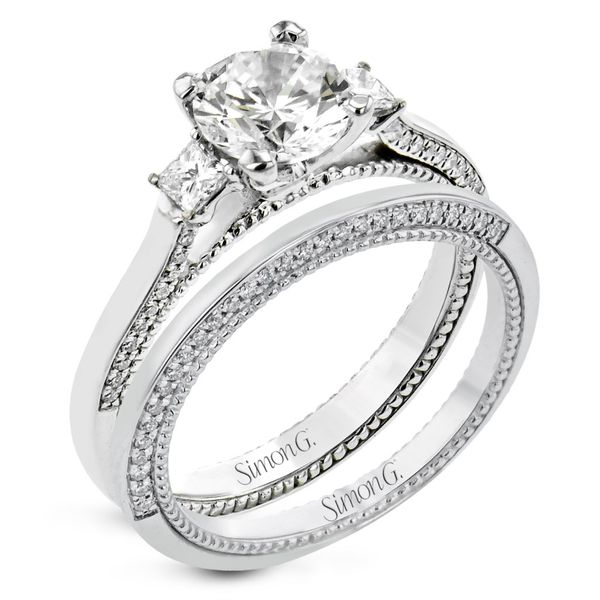 18K White Gold Three Stone Diamond Engagement Ring Elgin's Fine Jewelry Baton Rouge, LA