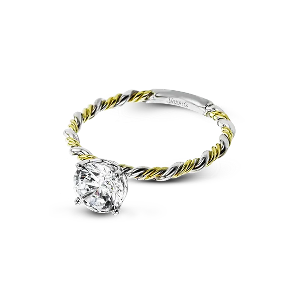 18K Two Tone Twist Engagement Ring Image 2 Elgin's Fine Jewelry Baton Rouge, LA