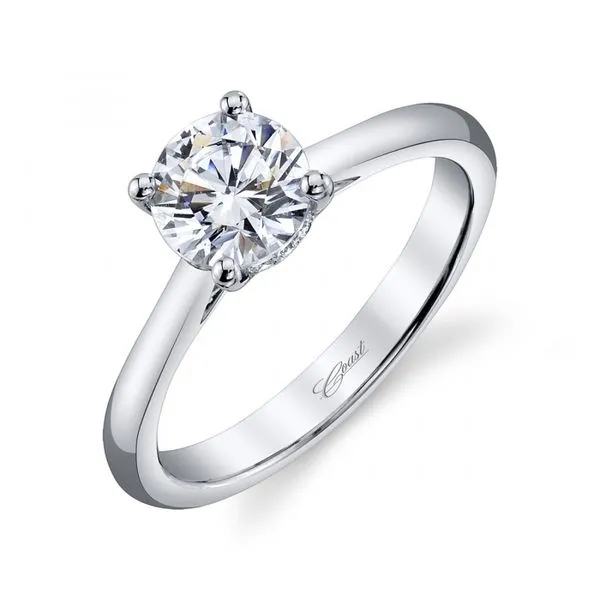 14K White Gold Diamond Hidden Halo Engagement Ring Image 2 Elgin's Fine Jewelry Baton Rouge, LA