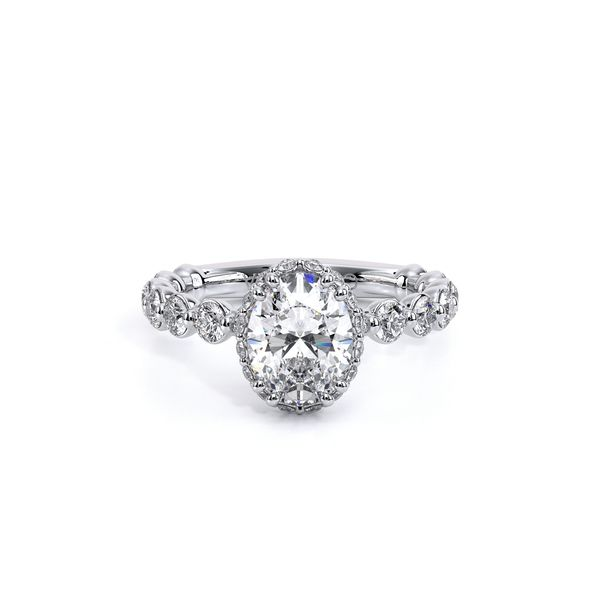 Verragio 14K White Gold Diamond Halo Engagement Ring Elgin's Fine Jewelry Baton Rouge, LA