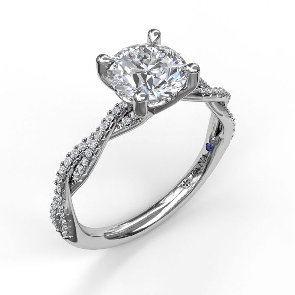 14K White Gold Twisted Diamond Engagement Ring Elgin's Fine Jewelry Baton Rouge, LA