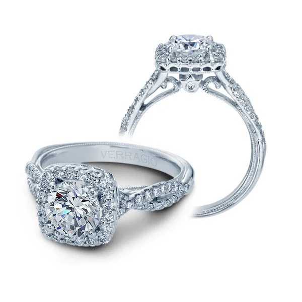 Verragio 14K White Gold Diamond Engagement Ring Elgin's Fine Jewelry Baton Rouge, LA