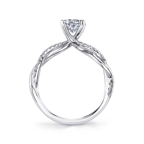 14K White Gold Twisted Diamond Engagement Ring Image 2 Elgin's Fine Jewelry Baton Rouge, LA