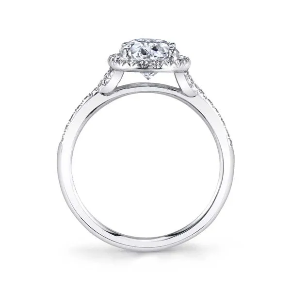 14K White Gold Halo Diamond Engagement Ring Image 2 Elgin's Fine Jewelry Baton Rouge, LA