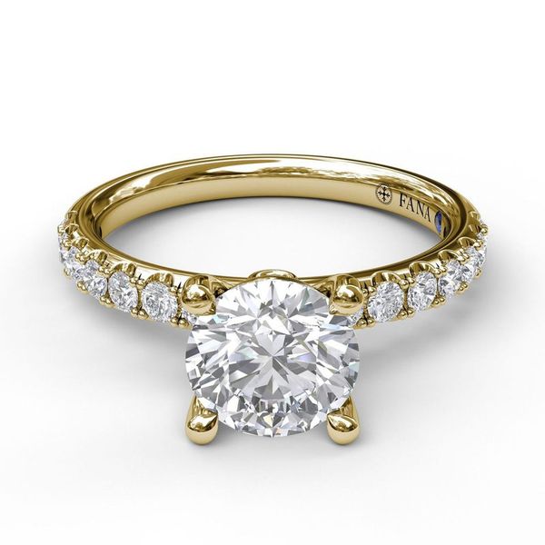 Classic Pave Round Cut Engagement Ring Image 2 Elgin's Fine Jewelry Baton Rouge, LA