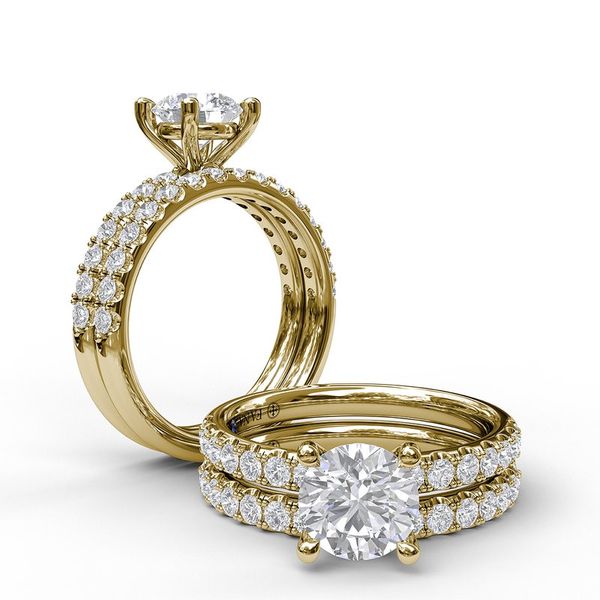 Classic Pave Round Cut Engagement Ring Image 4 Elgin's Fine Jewelry Baton Rouge, LA