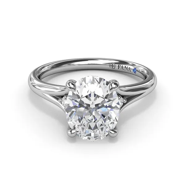 14K White Gold Split Shank Oval Engagement Ring Image 2 Elgin's Fine Jewelry Baton Rouge, LA