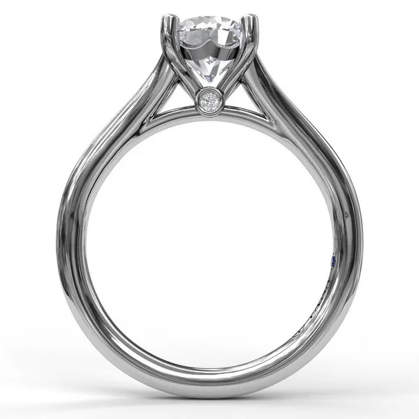 14K White Gold Round Cut Solitaire With Delicate Split Band Image 2 Elgin's Fine Jewelry Baton Rouge, LA