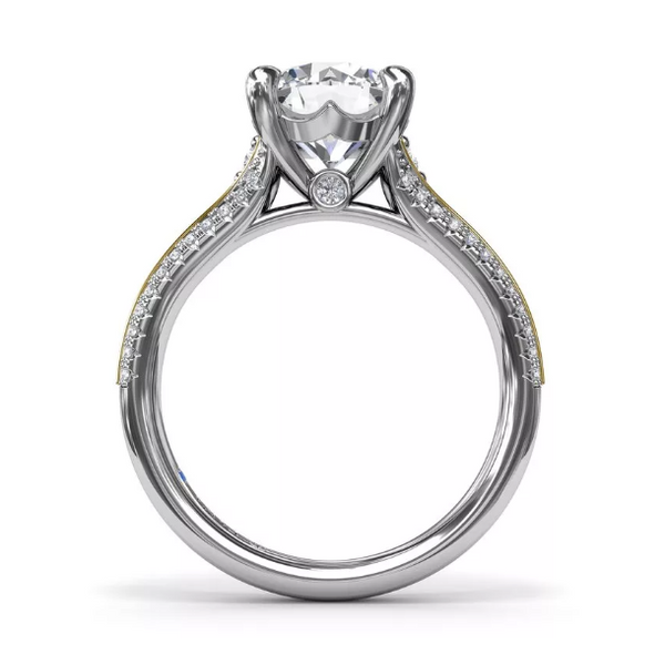 Two-Toned Split Shank Diamond Engagement Ring Image 2 Elgin's Fine Jewelry Baton Rouge, LA