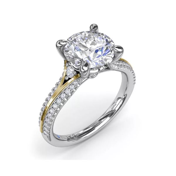 Two-Toned Split Shank Diamond Engagement Ring Elgin's Fine Jewelry Baton Rouge, LA