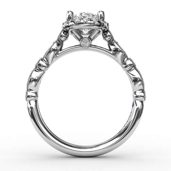 14K White Gold Oval Halo Diamond Engagement Ring Image 2 Elgin's Fine Jewelry Baton Rouge, LA