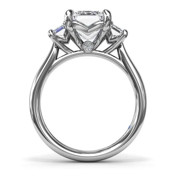 14K White Gold Three Stone Emerald Cut Diamond Engagement Ring Image 2 Elgin's Fine Jewelry Baton Rouge, LA