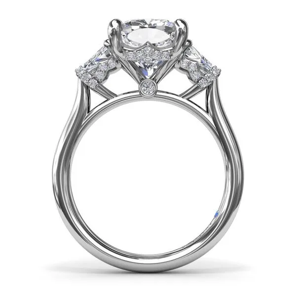14K White Gold Three Stone Trapezoids Diamond Engagement Ring Image 2 Elgin's Fine Jewelry Baton Rouge, LA
