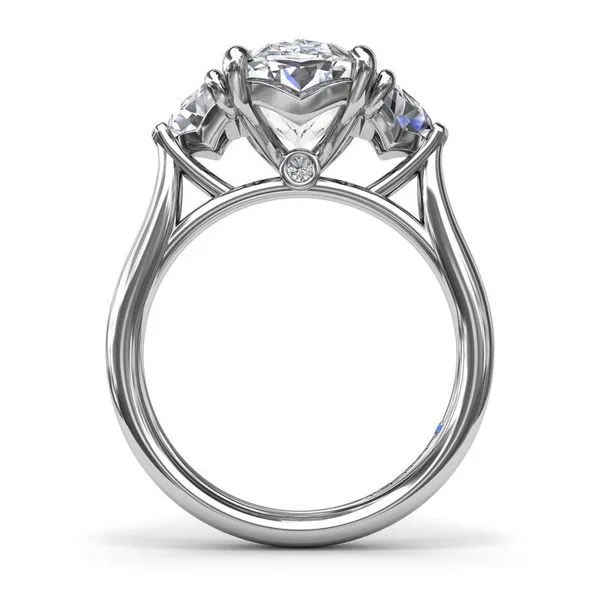 14K White Gold Three Stone Diamond Cadillac Engagement Ring Image 2 Elgin's Fine Jewelry Baton Rouge, LA