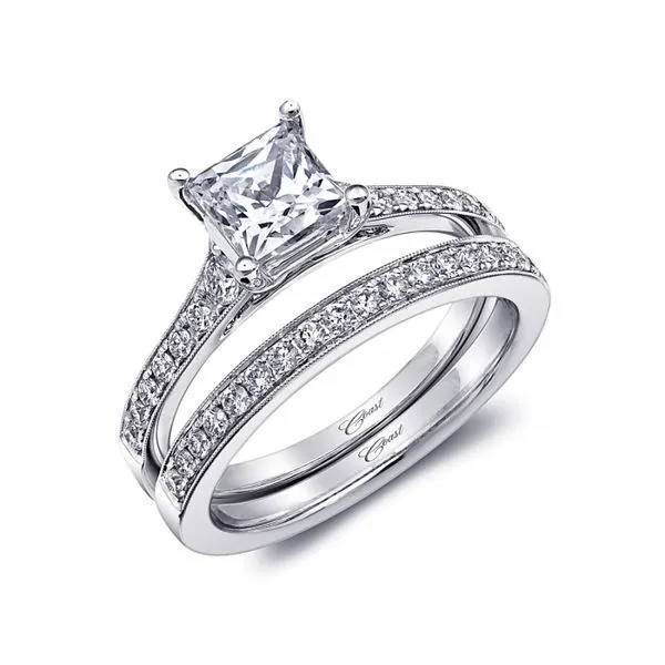 14K White Gold Pave Set Diamond Engagement Ring Elgin's Fine Jewelry Baton Rouge, LA