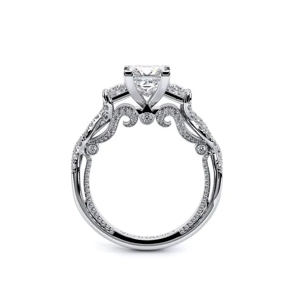 Verragio 18K White Gold Three Stone Diamond Engagement Ring Image 2 Elgin's Fine Jewelry Baton Rouge, LA