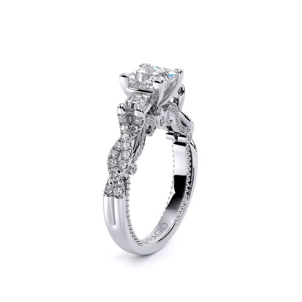 Verragio 18K White Gold Three Stone Diamond Engagement Ring Image 3 Elgin's Fine Jewelry Baton Rouge, LA