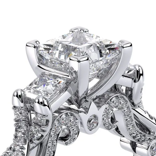 Verragio 18K White Gold Three Stone Diamond Engagement Ring Image 4 Elgin's Fine Jewelry Baton Rouge, LA