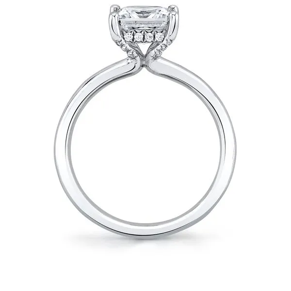 14K White Gold Hidden Halo Engagement Ring Image 2 Elgin's Fine Jewelry Baton Rouge, LA