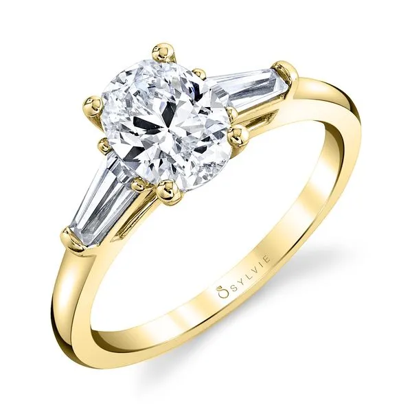 14K Yellow Gold Three Stone Diamond Engagement Ring Elgin's Fine Jewelry Baton Rouge, LA