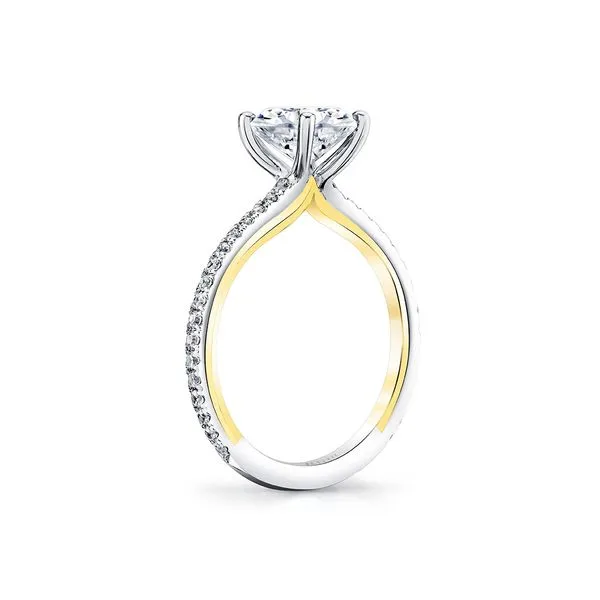 14K Two Tone Round Diamond Engagement Ring Image 5 Elgin's Fine Jewelry Baton Rouge, LA